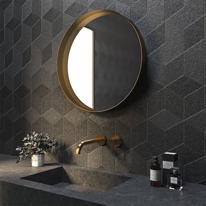 Καθρέπτης Iron Circle Gold Ø100 cm 